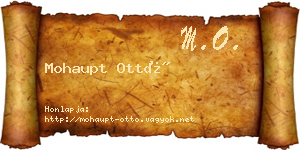 Mohaupt Ottó névjegykártya